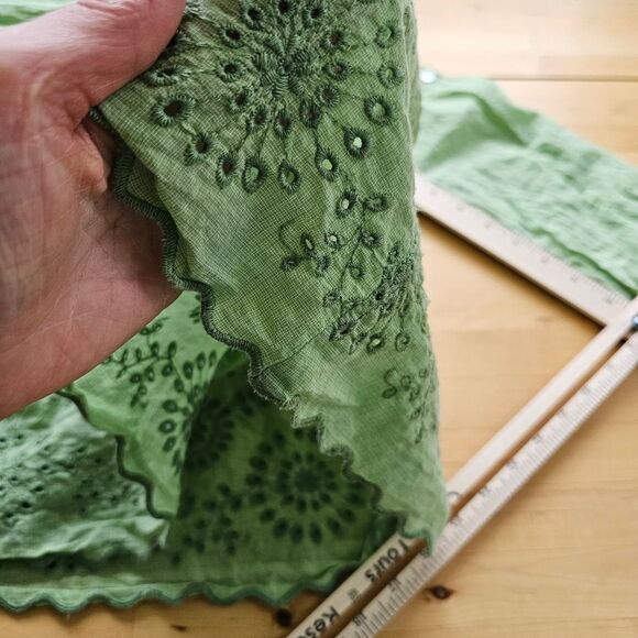 SOPHIE MAX 100% Cotton Eyelet Tunic Light Green Long Sleeve Flowy Lagenlook - Picture 11 of 11